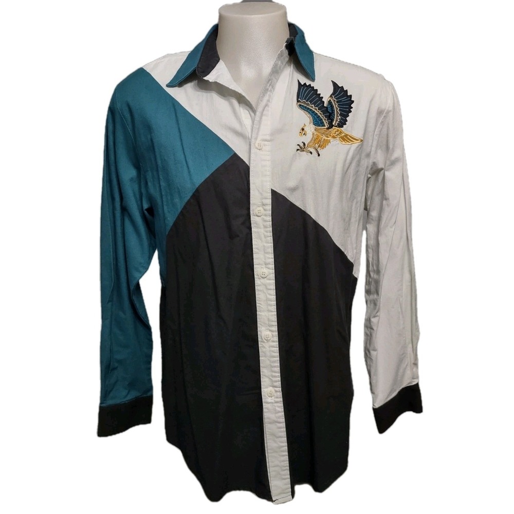 1849 Authentic Ranchwear Shirt L USA Western Cowboy Vintage Eagle Rugged Mens L
